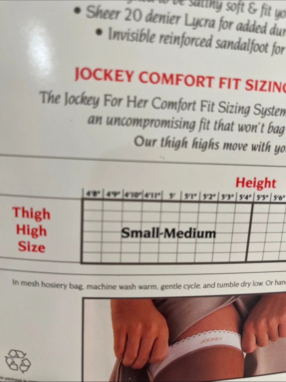 Vtg 1991 JOCKEY For Her Thigh High Stockings Hosiery SAND S/M Sandalfoot NIP